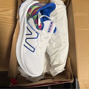 New Balance White and Blue Athletic Shoes